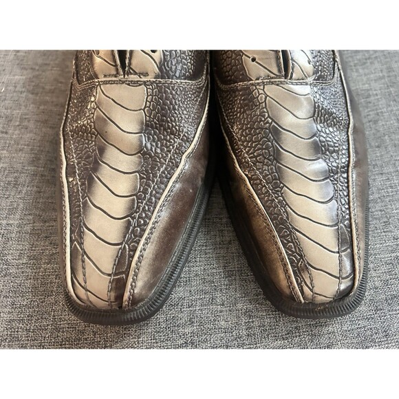 Lucio Ricci Italian Style Faux Croc Slip On Loafers Mens Size 11 Gold NO LACES main image 10